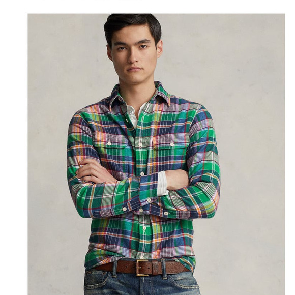 NEW Polo Ralph Lauren Men's Classic Fit Plaid Flannel Workshirt Casual Size XL - Picture 1 of 6
